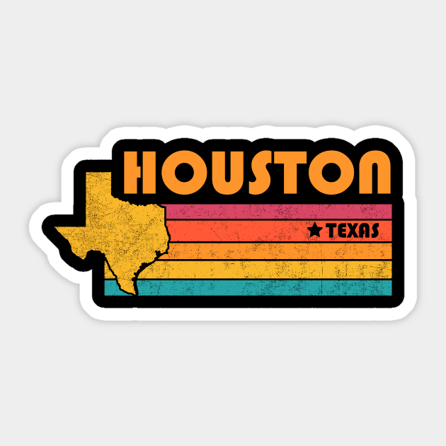 Houston Texas Vintage Distressed Souvenir Sticker by NickDezArts